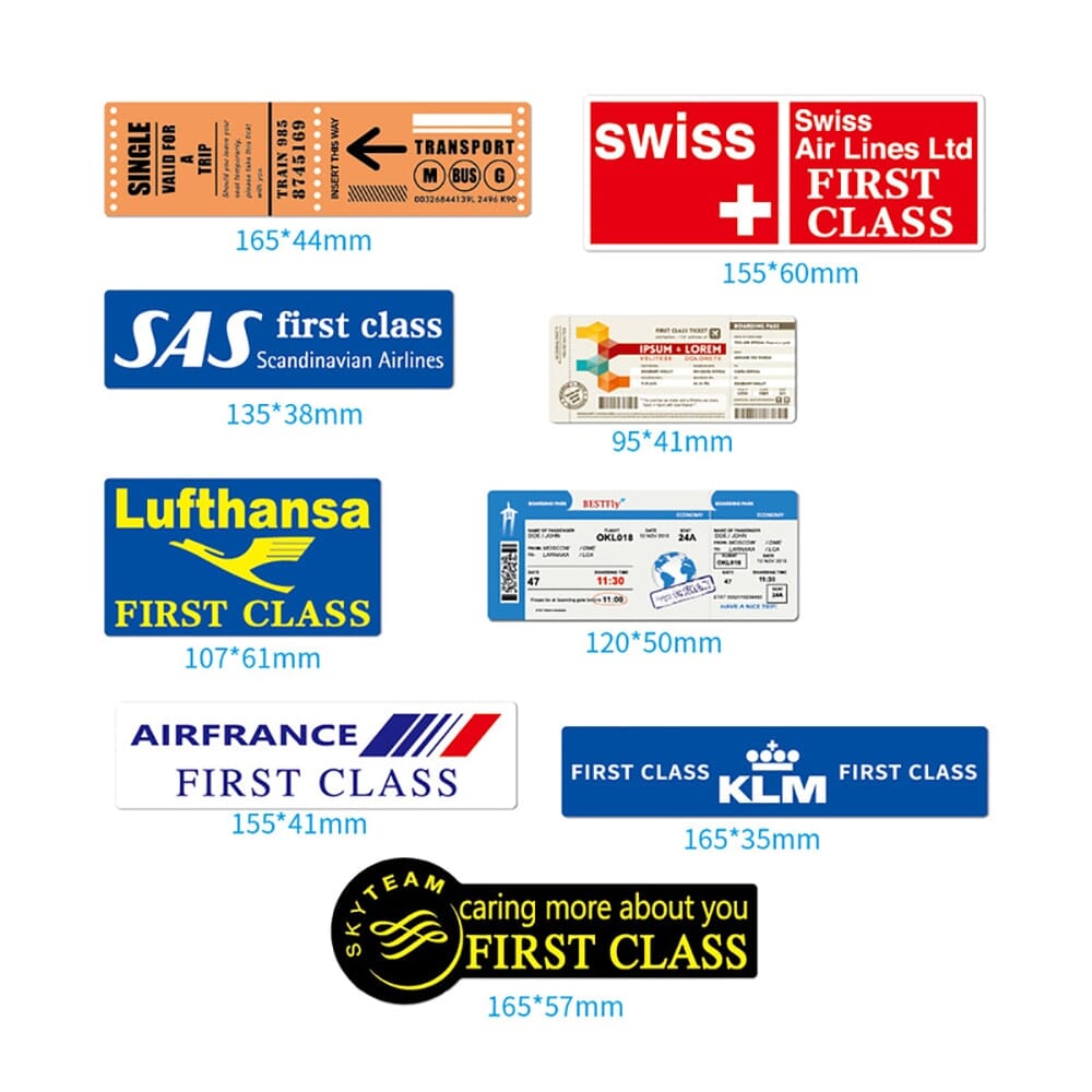 Pack de 30 Autocollants Valise & Cartes d'Embarquement