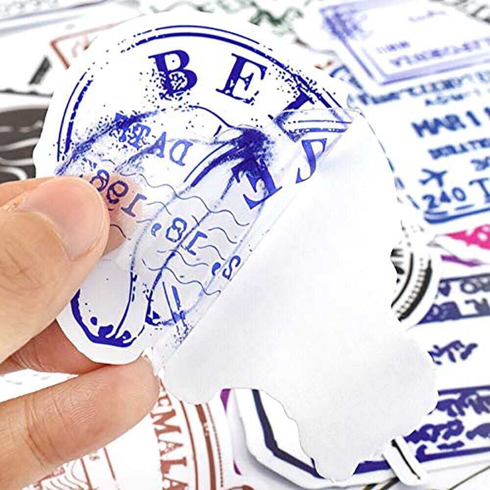 Valise Stickers & Passport Stamps (50-Pack)