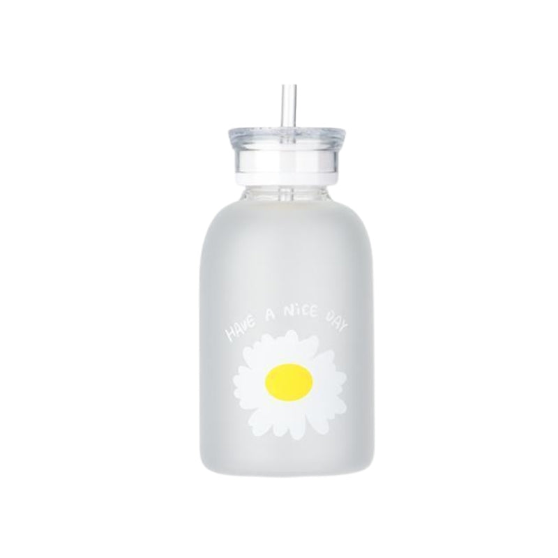 Gourde en Verre Design avec Paille