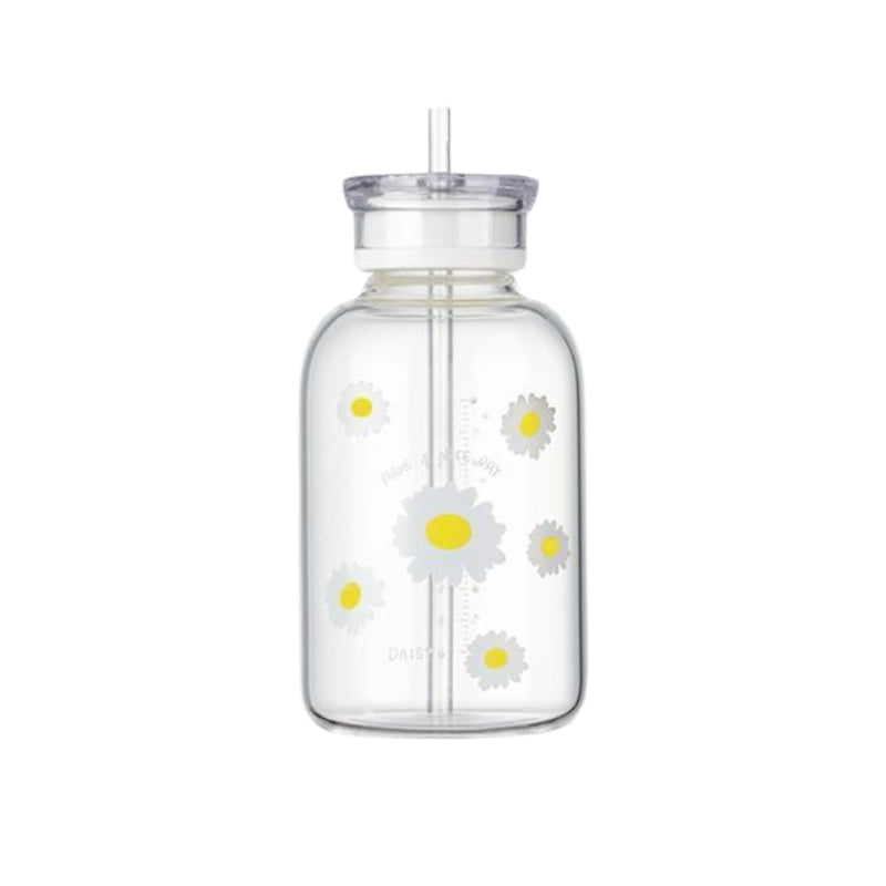 Gourde en Verre Design avec Paille