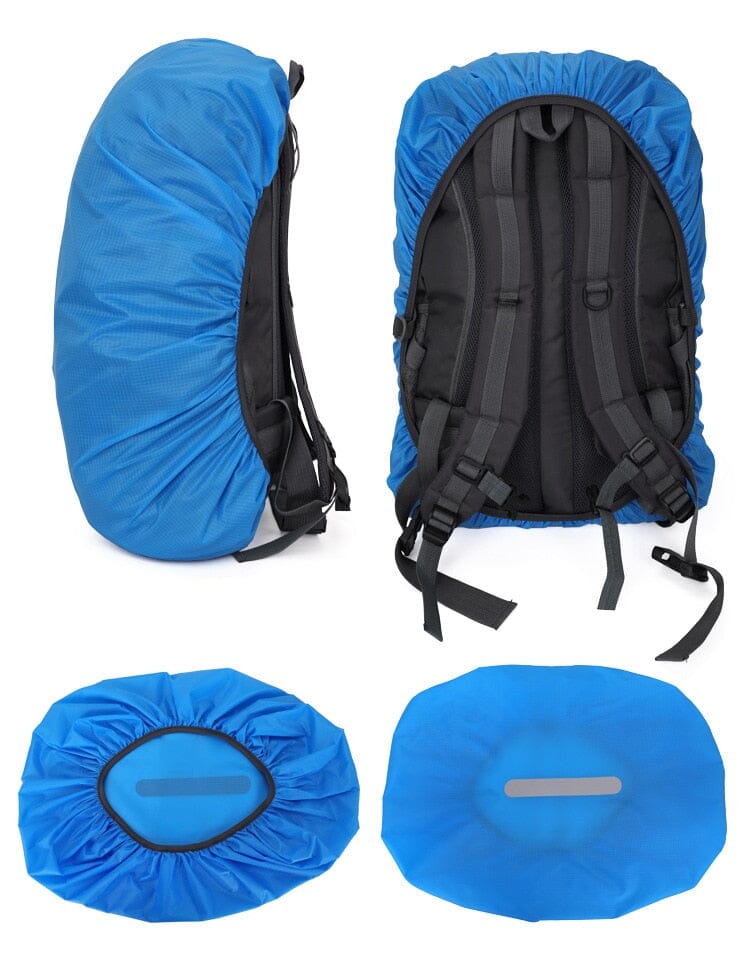 Housse de Pluie Sac à Dos Bleu Ciel avec Bande Réfléchissante