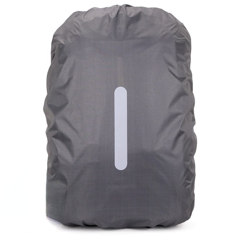 Housse de Pluie Grise pour Sac à Dos avec Bande Réfléchissante