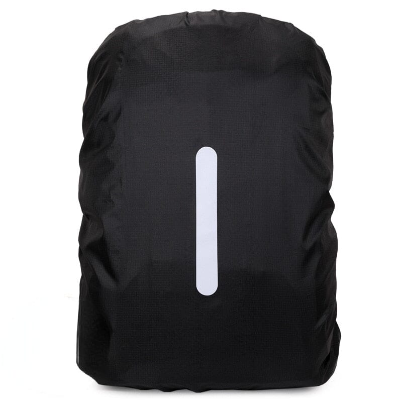 Housse de Pluie Sac à Dos Noir avec Bande Réfléchissante