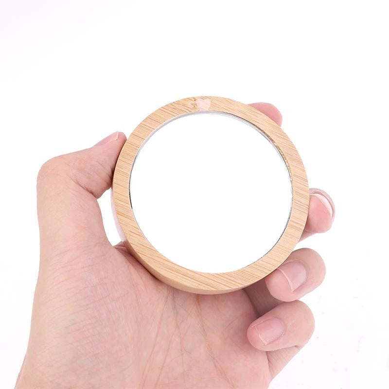 Miroir de Poche en Bois Naturel