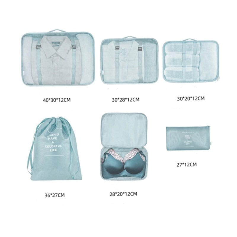 Ensemble de Pochettes Organisatrices pour Valise (Lot de 6)