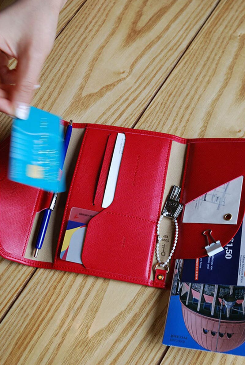 Portefeuille de Voyage Femme avec Grande Pochette Anti-RFID