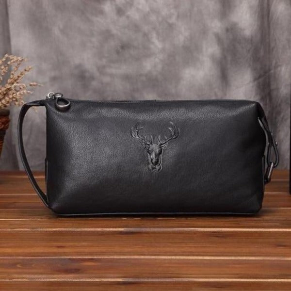 Trousse de Toilette Homme Deep Forest™ en Cuir Noir