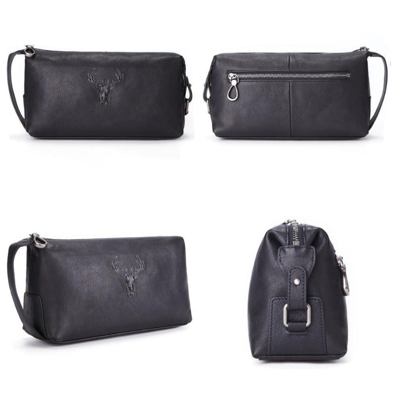 Trousse de Toilette Homme Deep Forest™ en Cuir Noir