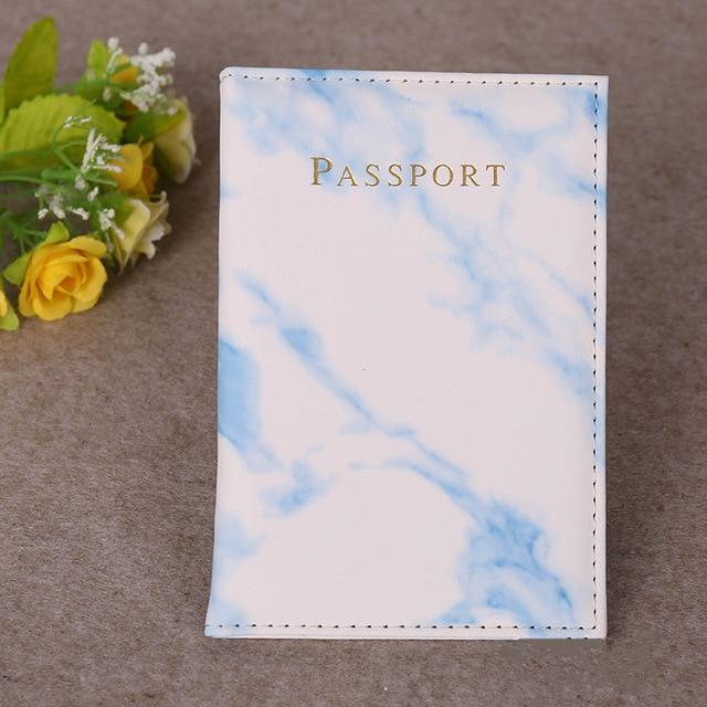 Marbre Blanc - Protège-Passeport de Luxe