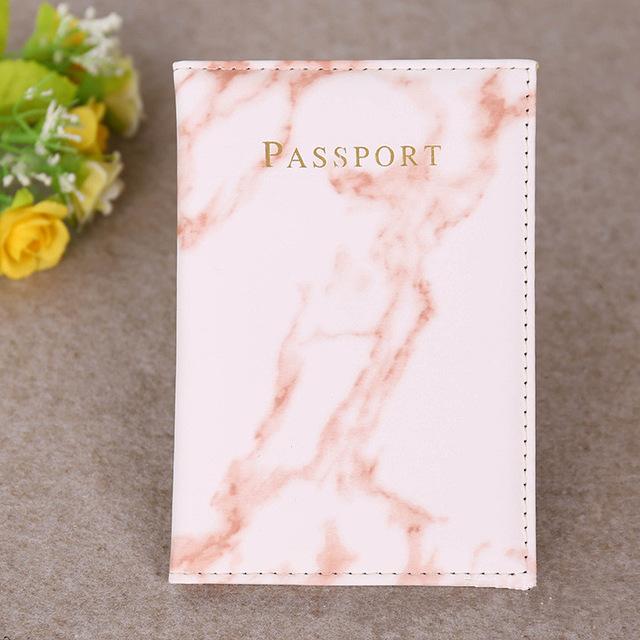 Marbre Blanc - Protège-Passeport de Luxe