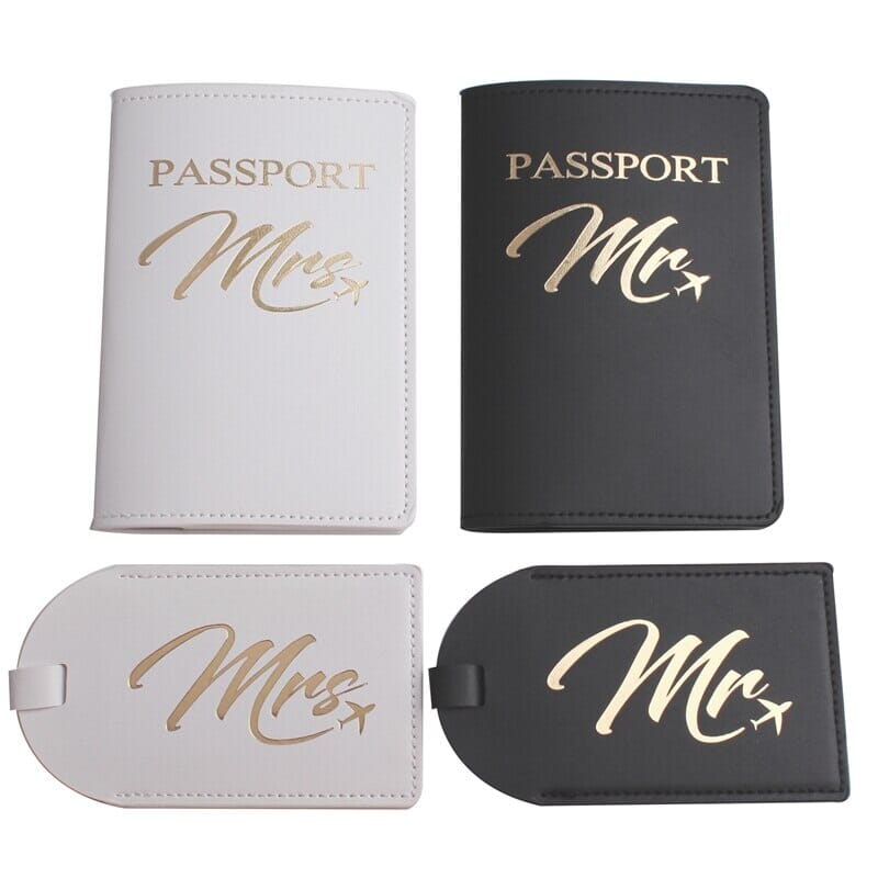 Protège-Passeports et Étiquettes Valise Mr & Mrs