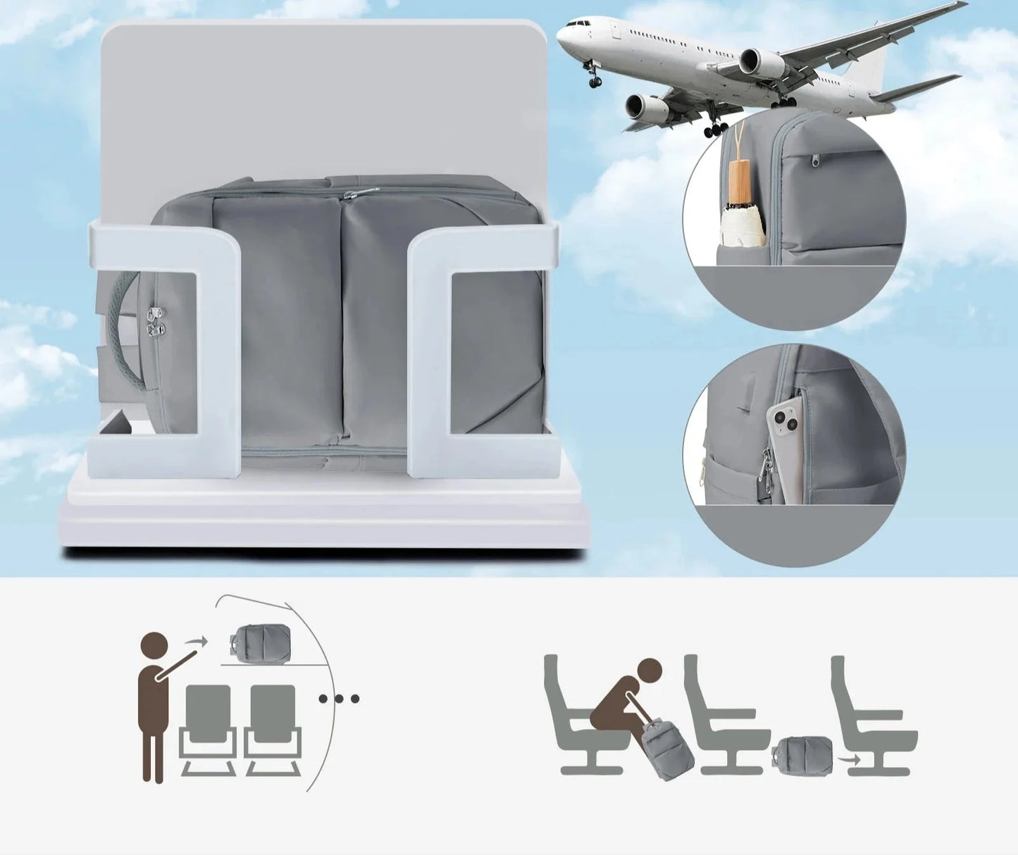 Sac à Dos Avion Compact 40x20x25