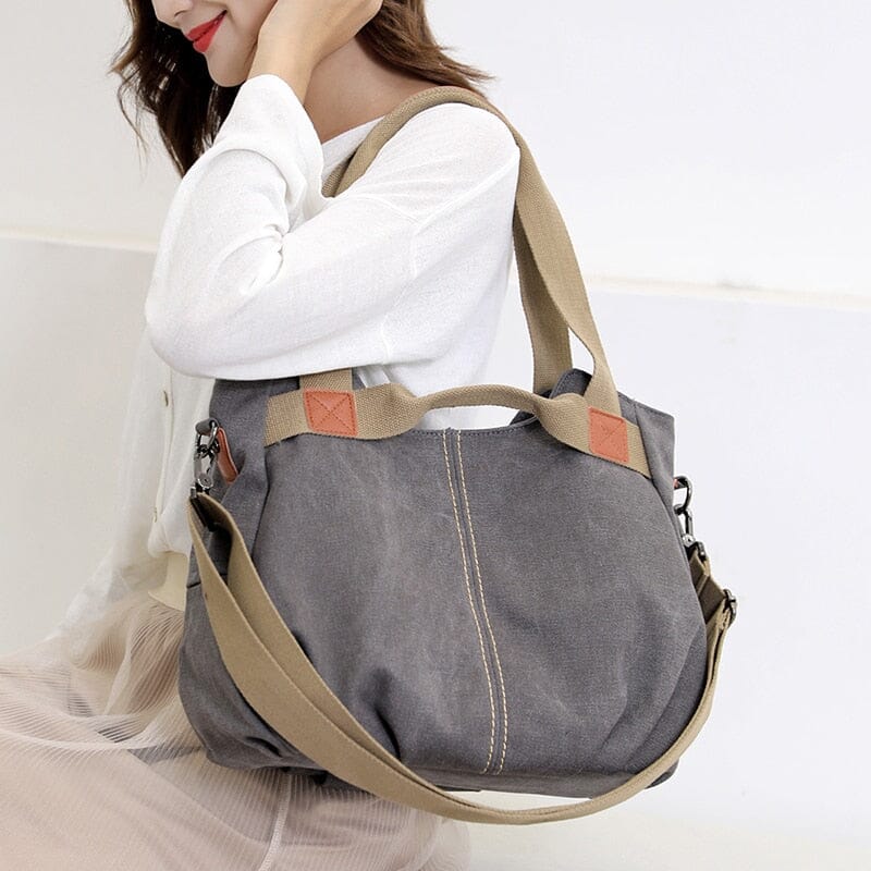 Sac de Voyage Femme Vintage en Toile Canvas