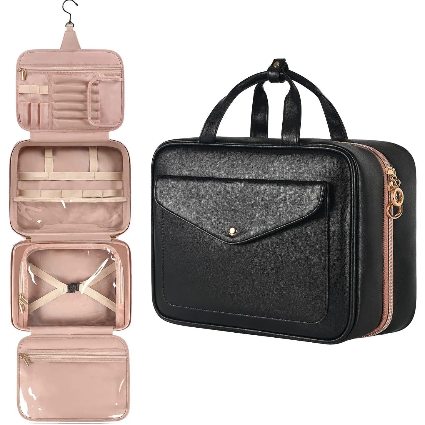 Sac Cosmétique de Voyage Femme - Noir Mat