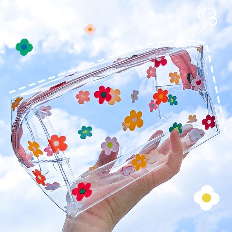 Trousse de Toilette Transparente Fleurs