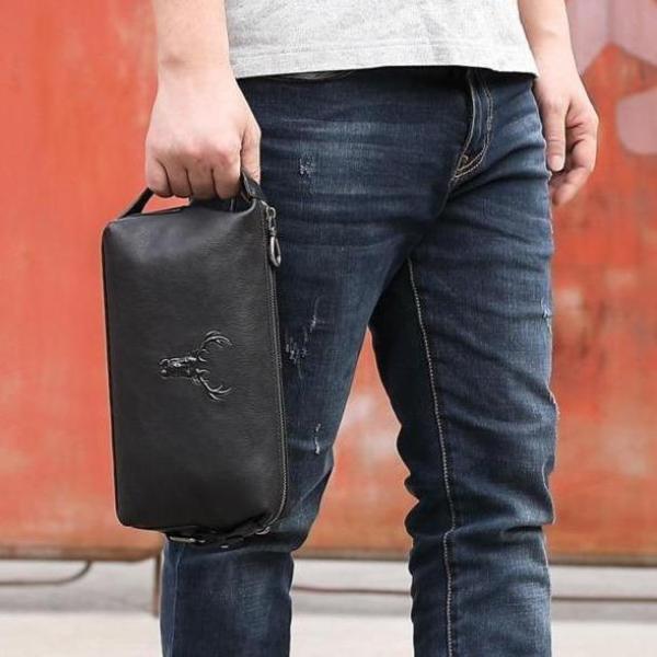 Trousse de Toilette Homme Deep Forest™ en Cuir Noir