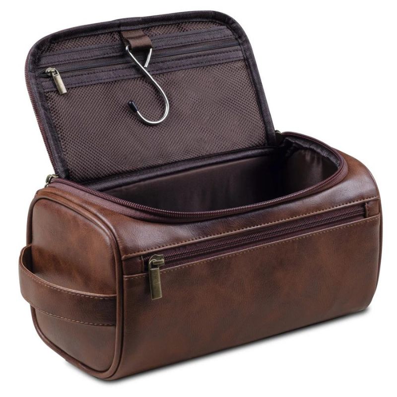 Trousse de Toilette pour Homme en Simili Cuir