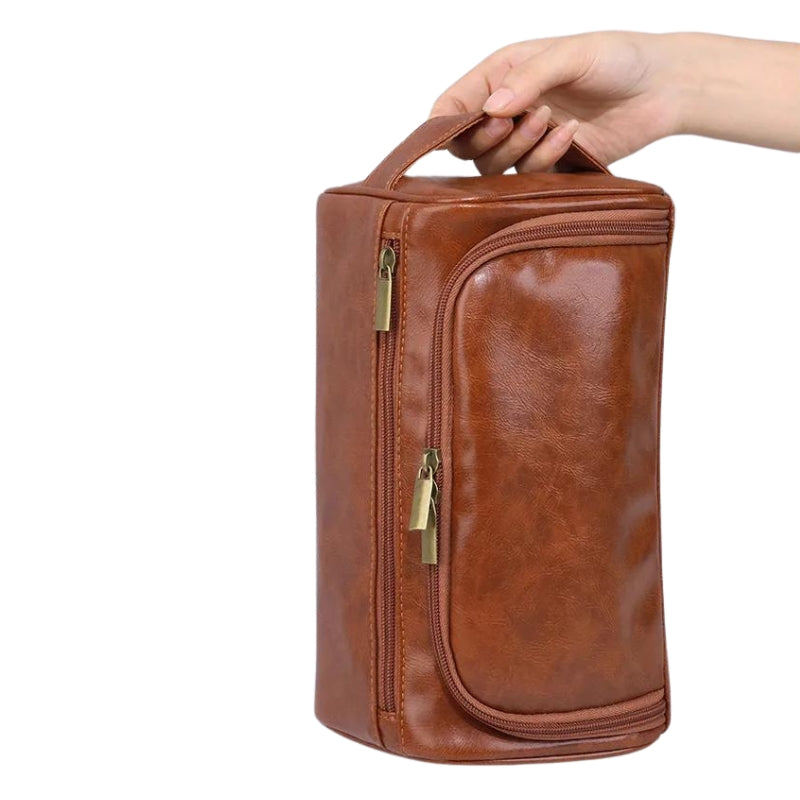 Trousse de Toilette pour Homme en Simili Cuir