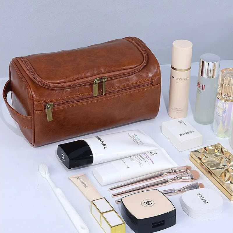 Trousse de Toilette pour Homme en Simili Cuir