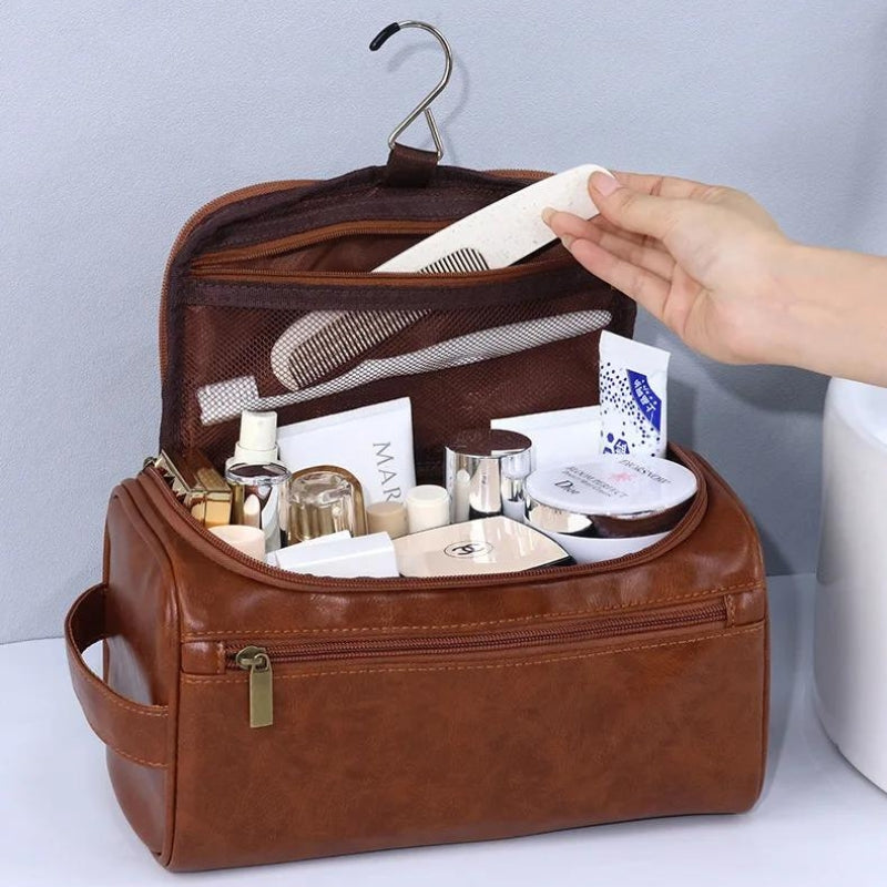Trousse de Toilette pour Homme en Simili Cuir