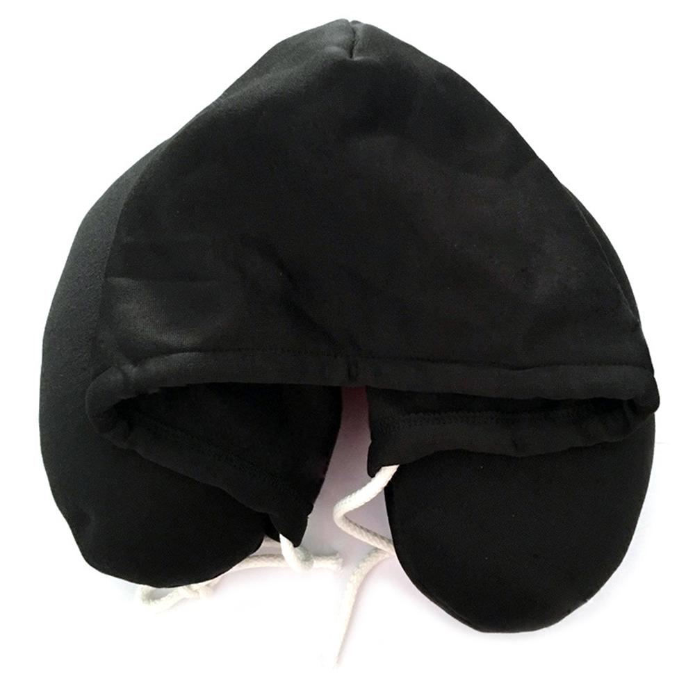 Coussin de Voyage Noir Hoodie