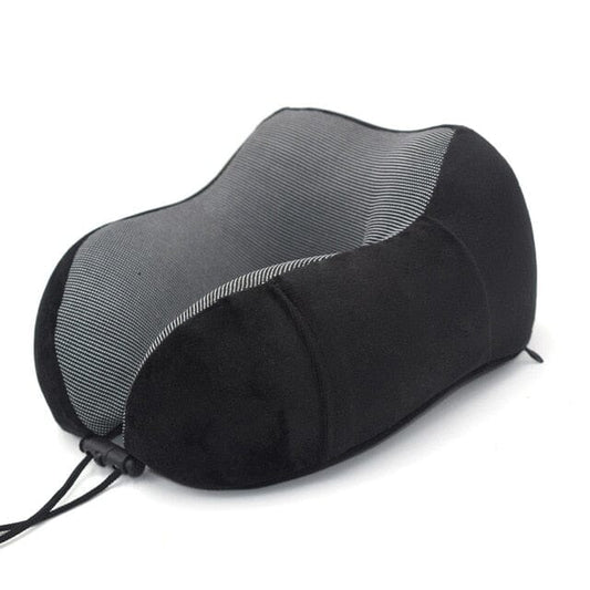 Coussin de Voyage Mémoire de Forme Noir - Confort Absolu