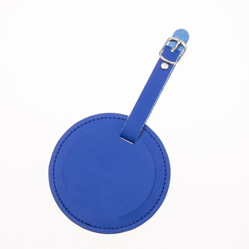 Étiquette Bagage Navy Blue Round