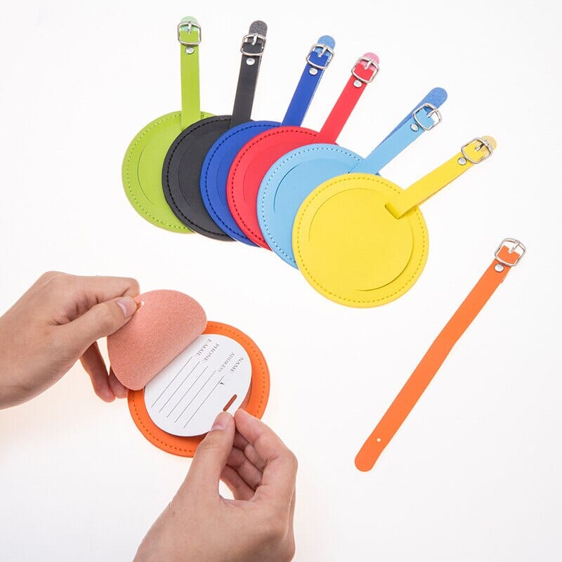 Étiquette Bagage Circulaire Orange