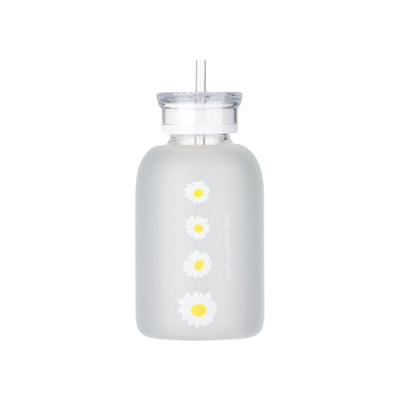 Gourde en Verre Design avec Paille