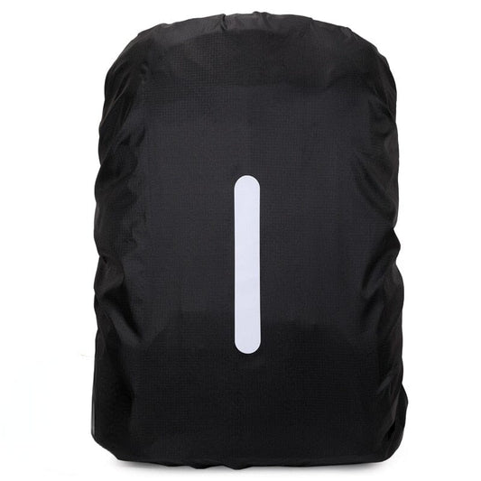 Housse de Pluie Sac à Dos Noir avec Bande Réfléchissante