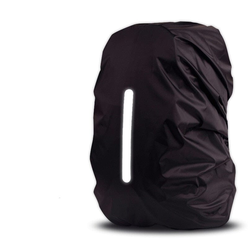 Housse de Pluie Sac à Dos Noir avec Bande Réfléchissante