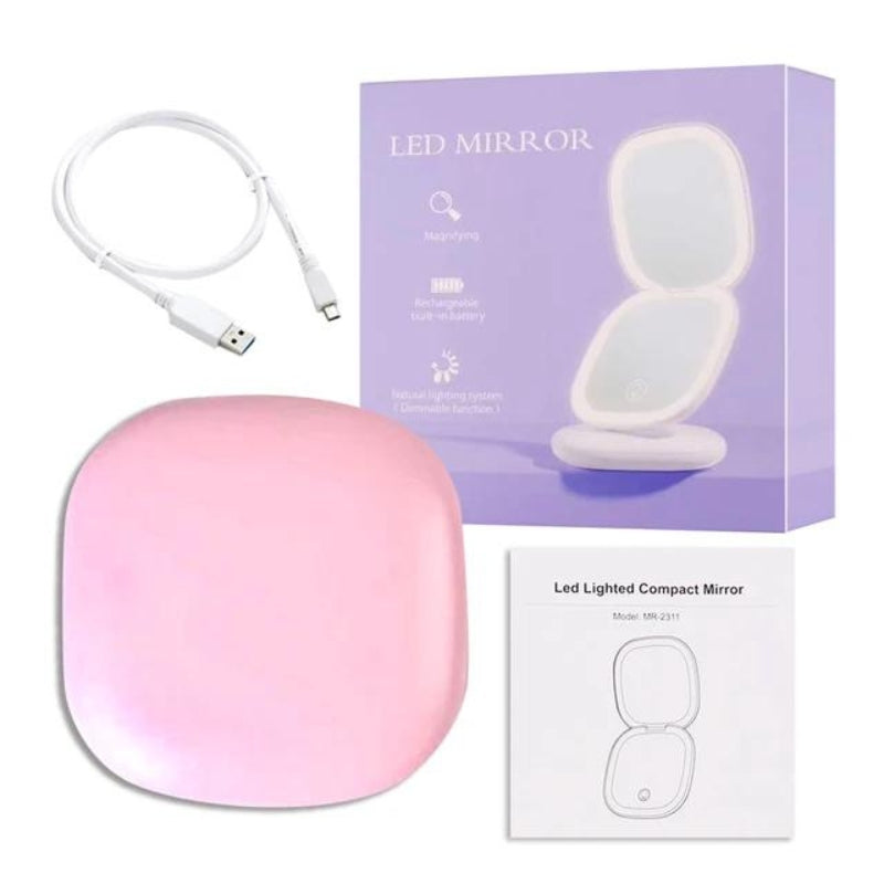 Miroir de Poche Lumineux grossissant