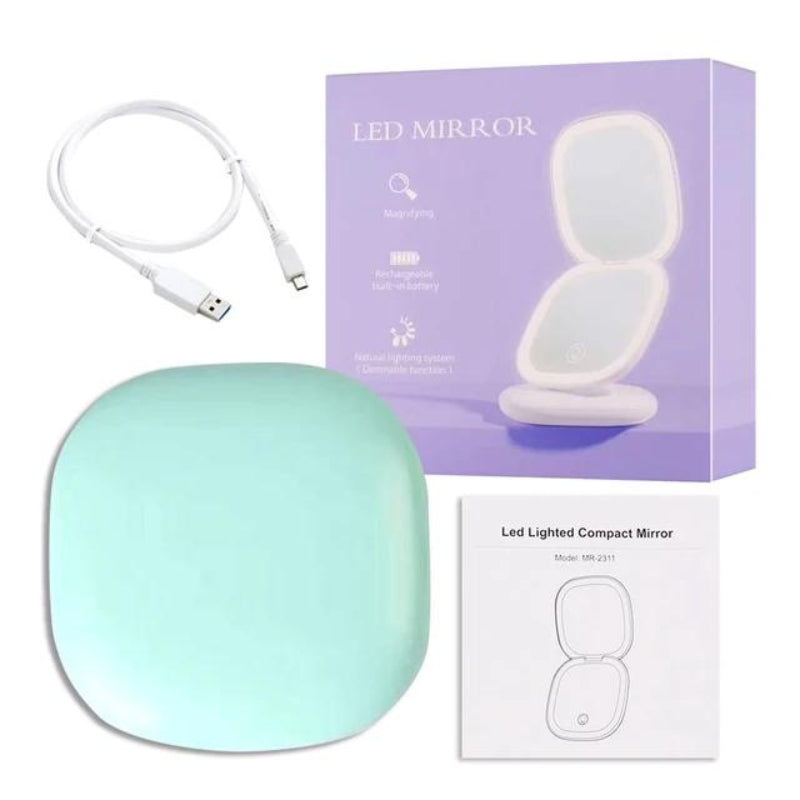 Miroir de Poche Lumineux grossissant