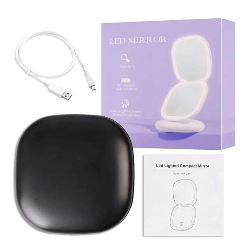 Miroir de Poche Lumineux grossissant