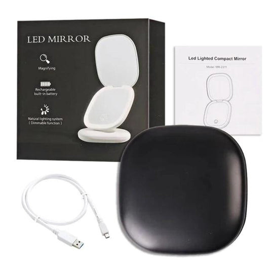 Miroir de Poche Lumineux grossissant