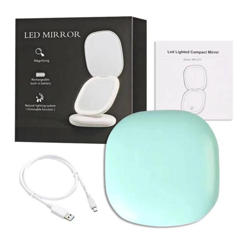Miroir de Poche Lumineux grossissant