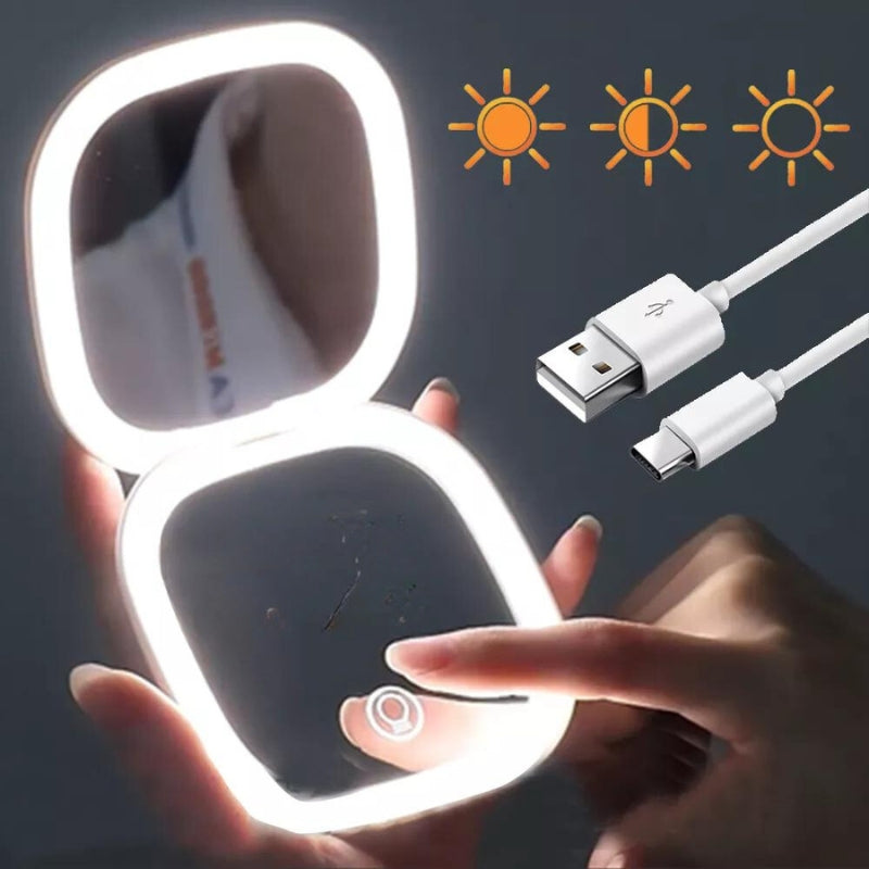 Miroir de Poche Lumineux grossissant