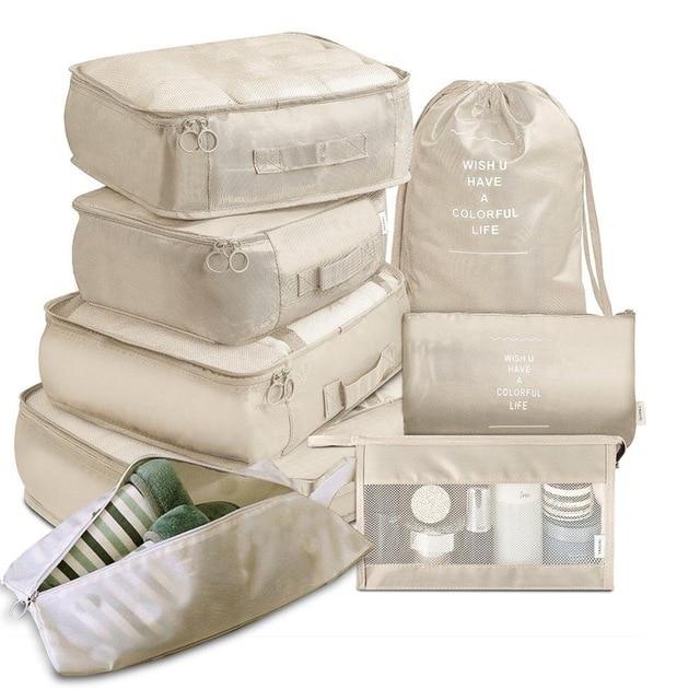 Valise Organizers - Colorful Life (Set de 8, Beige)