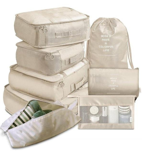 Valise Organizers - Colorful Life (Set de 8, Beige)