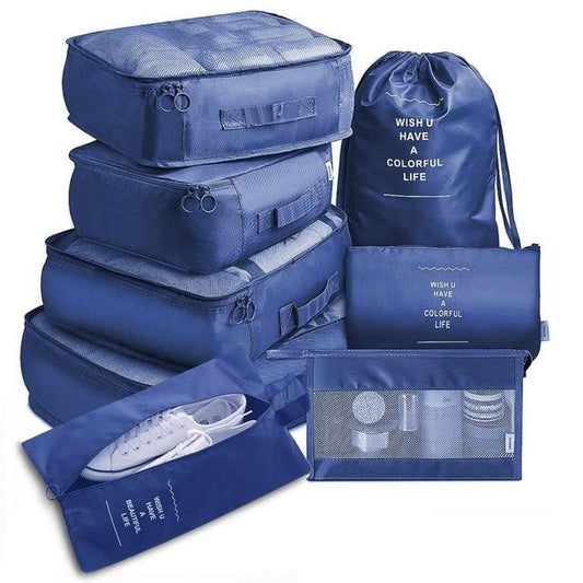 Colorful Life - Organiseurs de Valise (Set de 8, Bleu Marine)