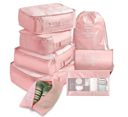 Ensemble d'Organisateurs de Valise <br>Colorful Life (Set de 8, Rose)