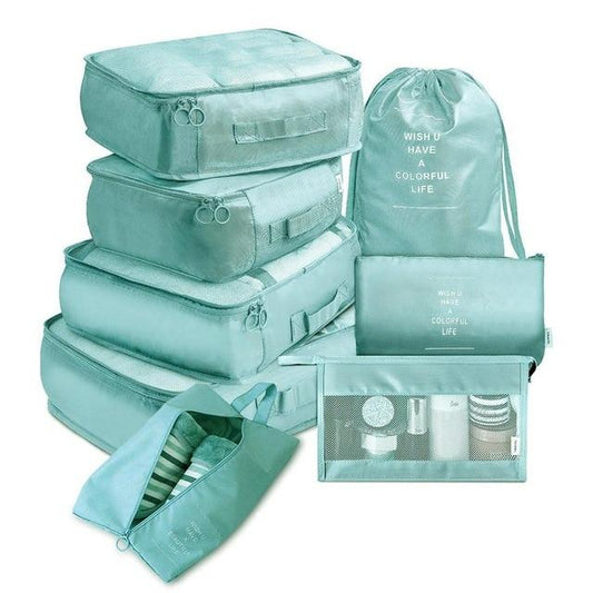 Organisateurs de Valise Colorful Life - Turquoise (Set de 8)