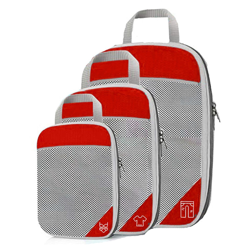 Set de 3 Organisateurs de Valise Compressibles