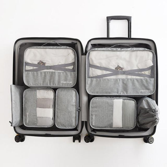 Ensemble d'Organisateurs de Valise Dream Travel (Set de 7, Gris)