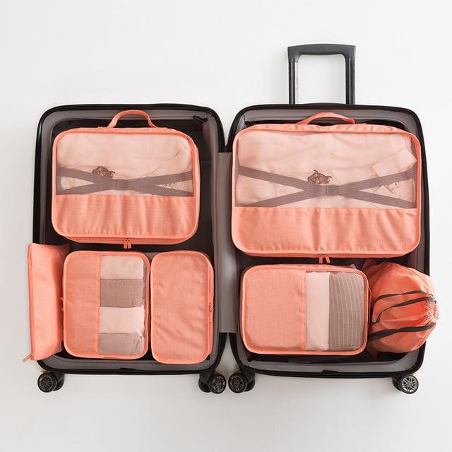 Dream Travel - Ensemble de 7 Organisateurs de Valise, Rose Saumon