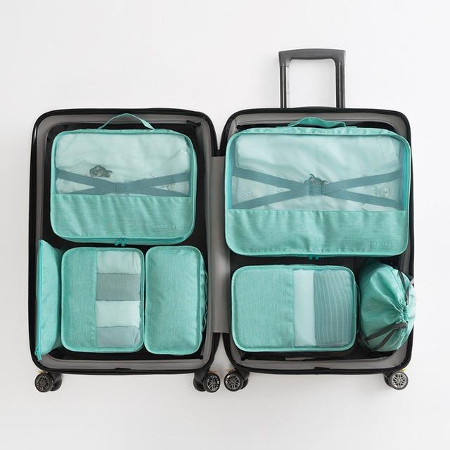 Dream Travel - Set de 7 Organisateurs de Valise, Turquoise