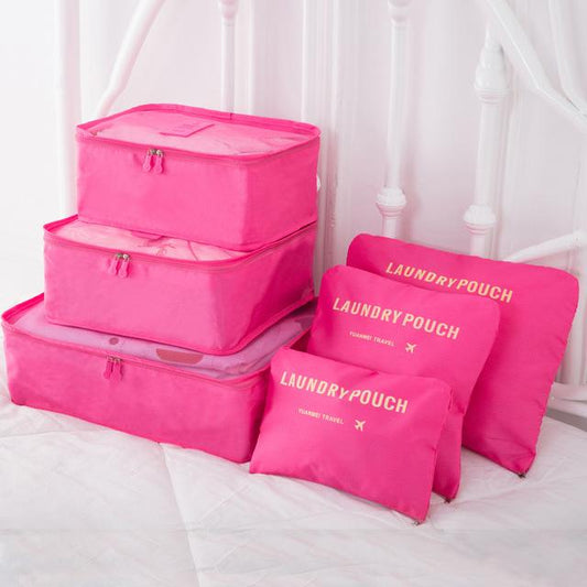 Set de 6 Organisateurs de Valise - Rose Flashy