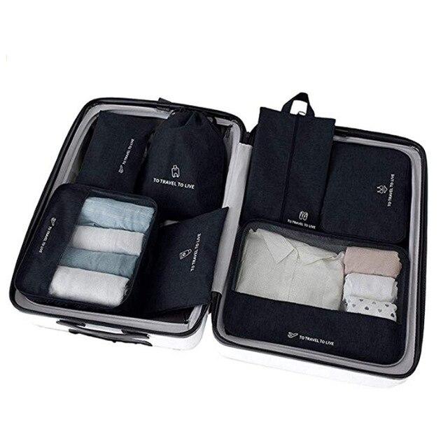 Valise Organizers To Travel To Live - Set de 7, Noir