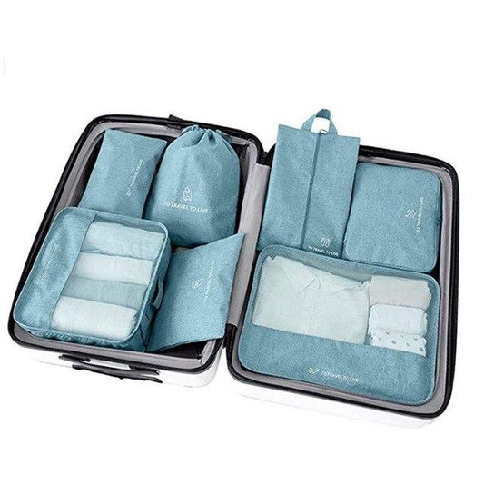 To Travel To Live - Set de 7 Organisateurs de Valise (Turquoise)