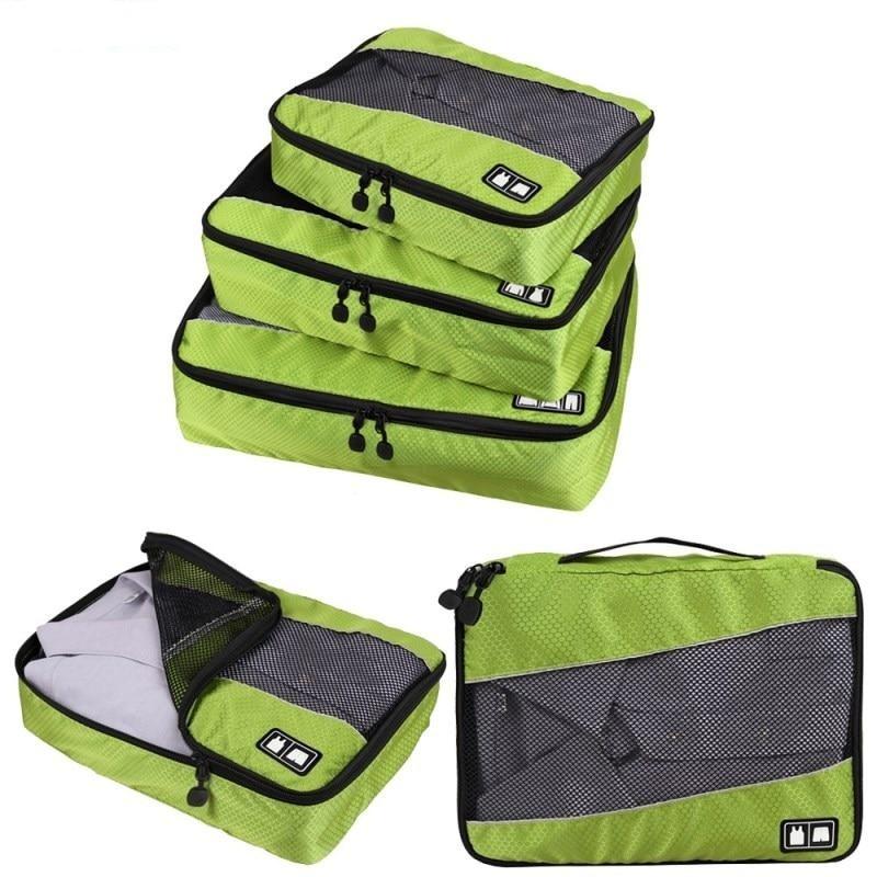 TravelBasics - Ensemble Organisation Valise (Set de 3, Vert)